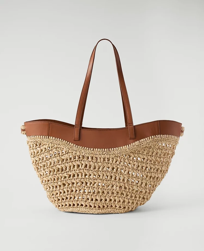 Ann Taylor Straw Tote Natural Women's