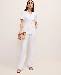 Ann Taylor The High Rise Trouser Linen Blend White Women's