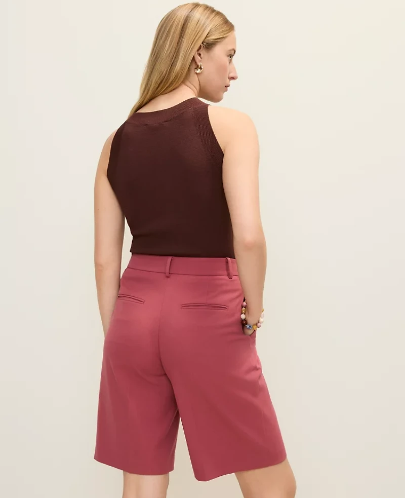 Ann Taylor The Petite Pleated Bermuda Short Rose Clay Women's