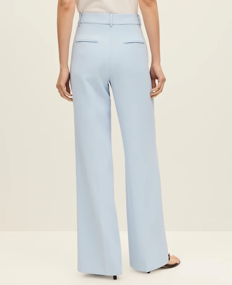 Ann Taylor The Perfect Wide-Leg Pant Fluid Crepe Coastal Glow Women's