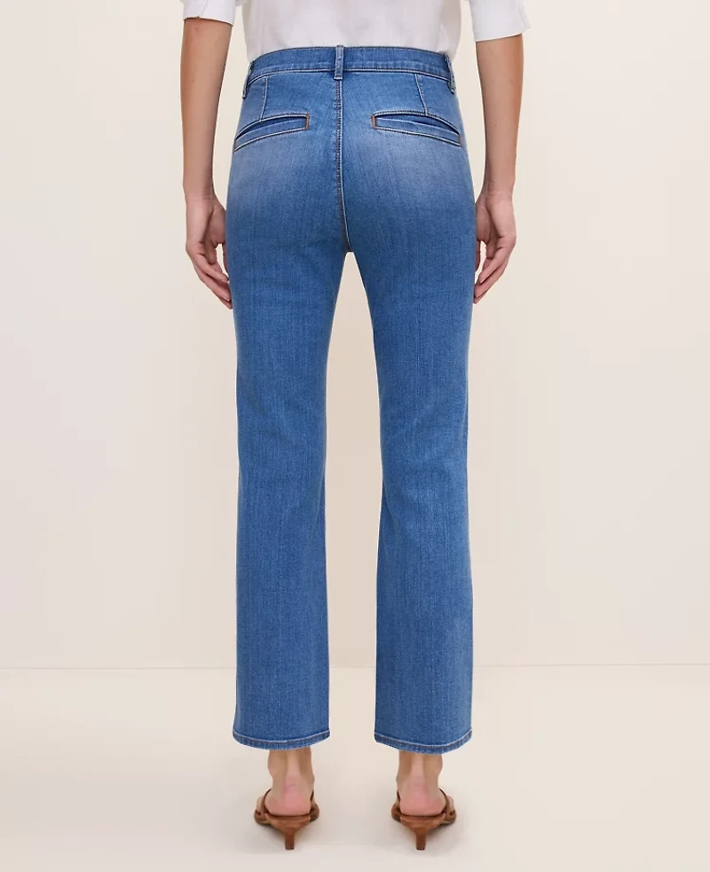 Ann Taylor The Petite Cropped Boot Jean — Curvy Fit Venice Blue Medium Women's