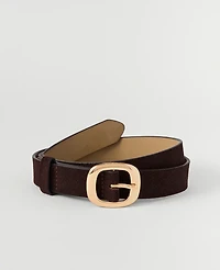 Ann Taylor Suede Square Buckle Belt Women's