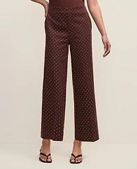 Ann Taylor The Petite Grace Pant Micro Dot Rich Walnut Women's