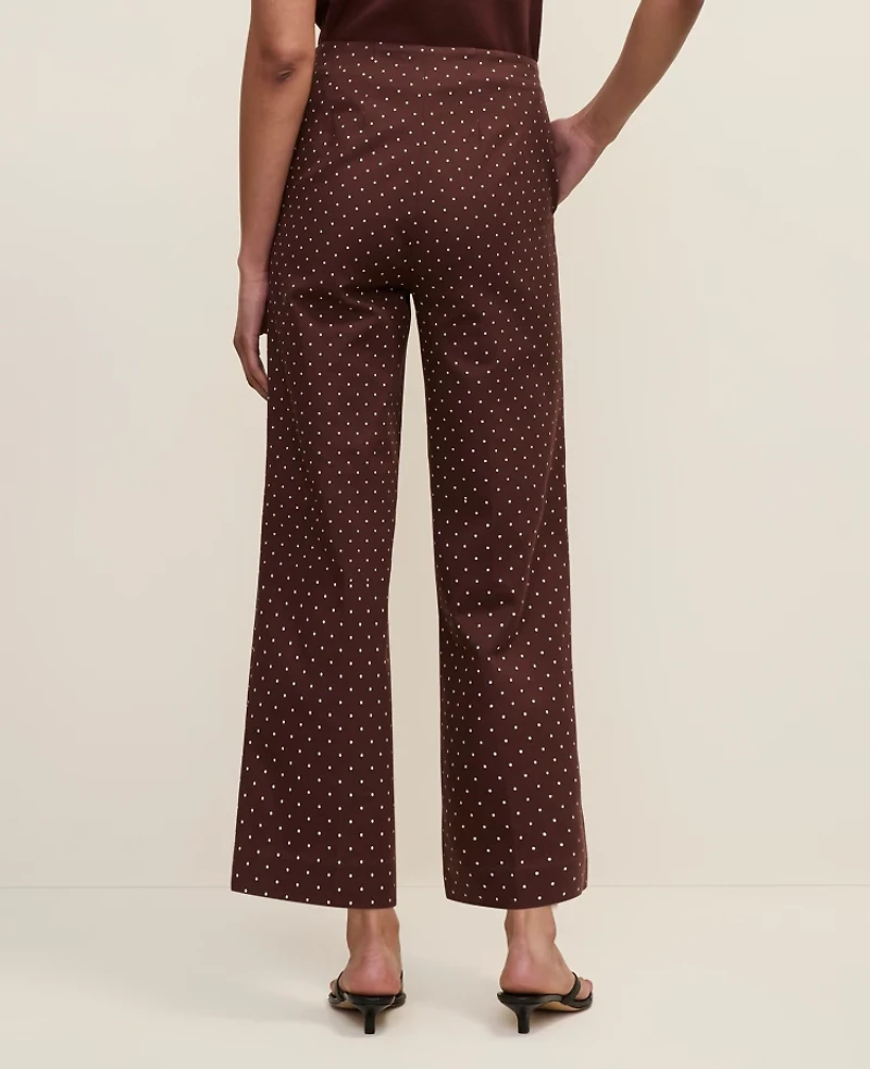 Ann Taylor The Petite Grace Pant Micro Dot Rich Walnut Women's