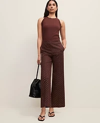Ann Taylor The Petite Grace Pant Micro Dot Rich Walnut Women's