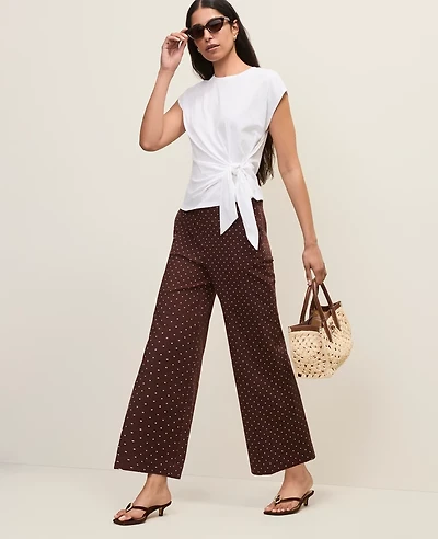 Ann Taylor The Petite Grace Pant Micro Dot Rich Walnut Women's