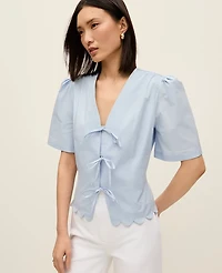 Ann Taylor Tie Front Blouse Women's