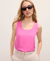 Ann Taylor Mixed Media Tank Top Rhododendron Women's