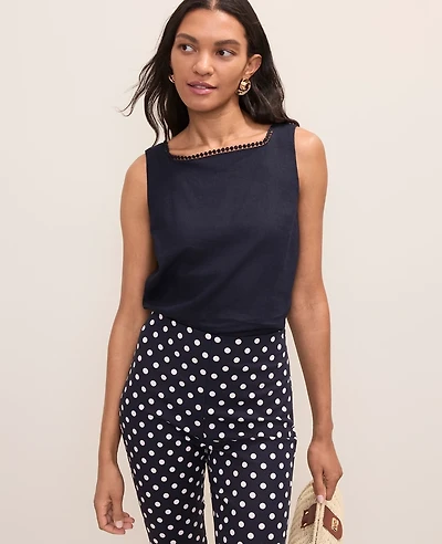 Ann Taylor Tank Top Linen Blend Women's