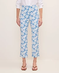 Ann Taylor The Petite Flare Ankle Pant Floral Print — Curvy Fit Sea Haze B Women's