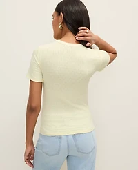 Ann Taylor Weekend Pointelle Crew Neck T-Shirt Women's