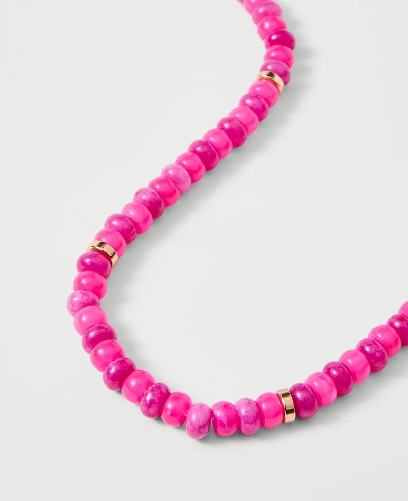 Ann Taylor Beaded Statement Necklace Goldtone Women's