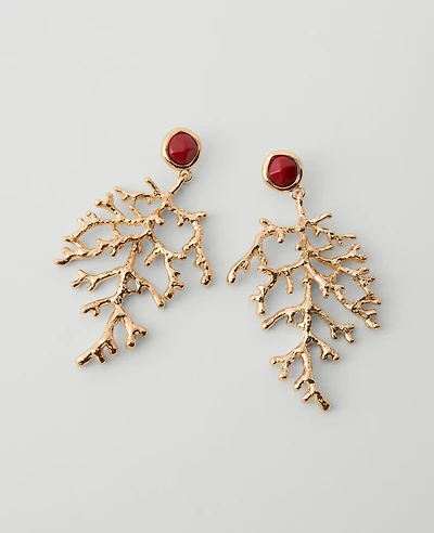 Ann Taylor Tree Branch Drop Earrings Goldtone Women's