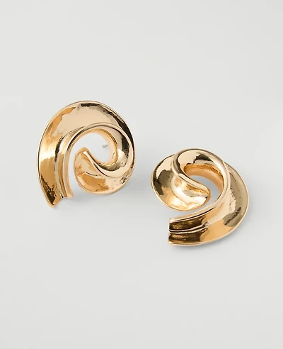 Ann Taylor Spiral Stud Earrings Goldtone Women's