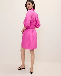 Ann Taylor Petite Ruffle Collar Mini Dress Rhododendron Women's