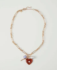 Ann Taylor Pendant Charm Necklace Goldtone Women's