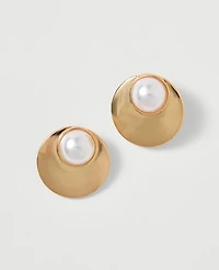 Ann Taylor Pearl Stud Earrings Ivory Women's