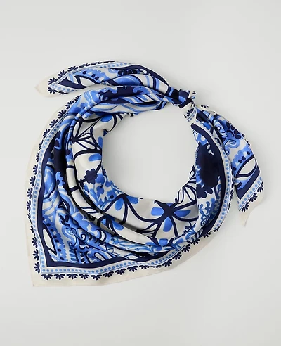 Ann Taylor Paisley Silk Scarf White Women's