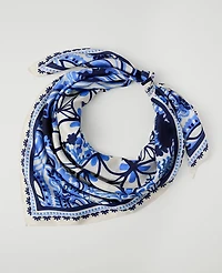 Ann Taylor Paisley Silk Scarf White Women's
