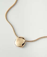 Ann Taylor Metal Disc Pendant Necklace Goldtone Women's