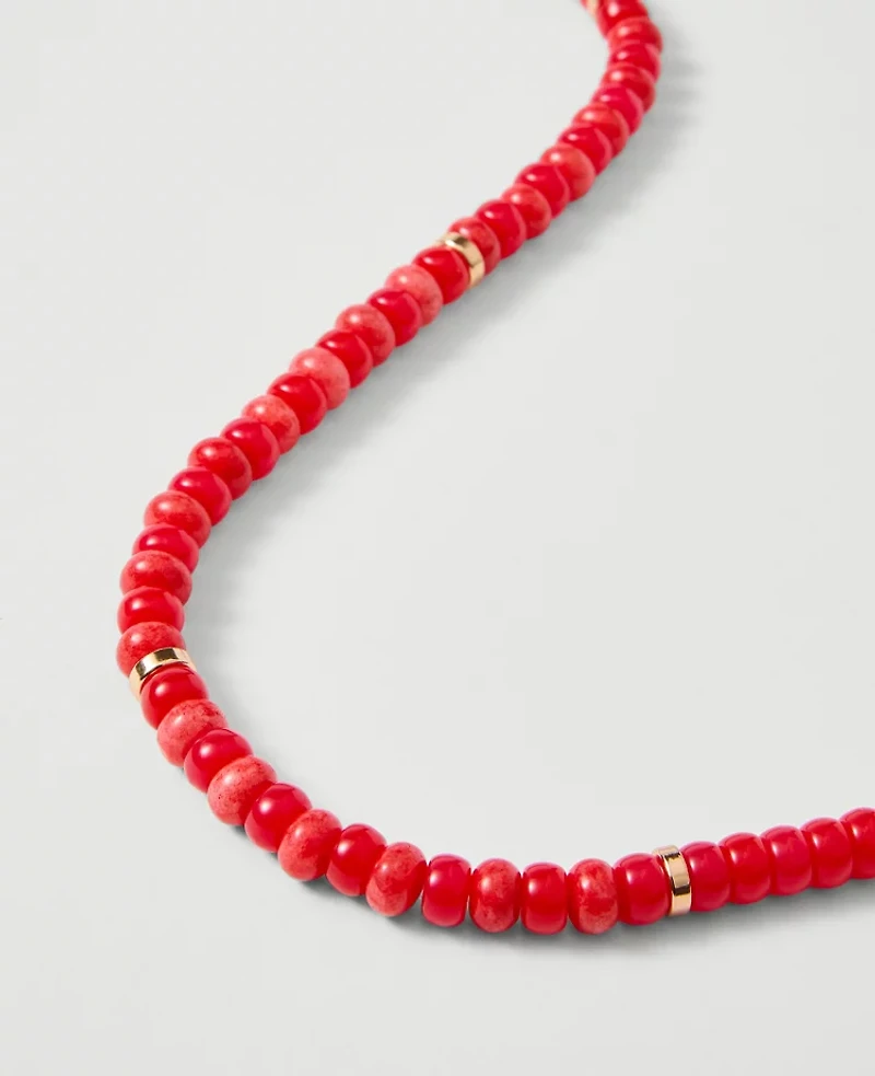Ann Taylor Beaded Statement Necklace Aperol Women's