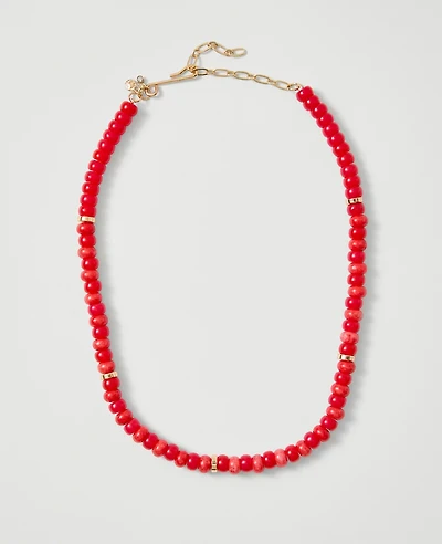Ann Taylor Beaded Statement Necklace Aperol Women's