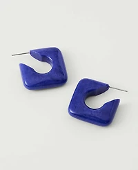 Ann Taylor Stone Square Hoop Earrings Night Sky Women's
