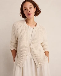 Ann Taylor Haven Well Within Cotton Tape Yarn V-Neck Cardigan Women's