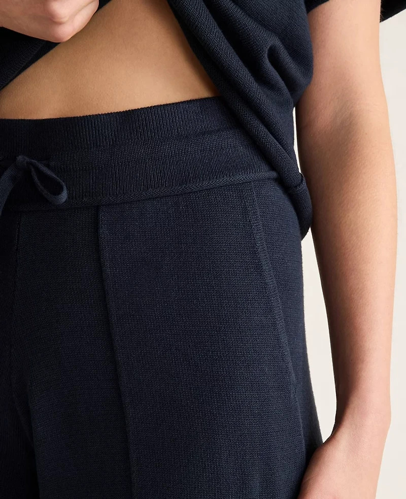 Ann Taylor Haven Well Within Cotton Knit Wide Leg Pants Indigo Women's