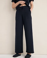 Ann Taylor Haven Well Within Cotton Knit Wide Leg Pants Indigo Women's