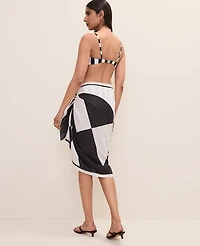 Ann Taylor Geo Print Sarong Winter White Women's