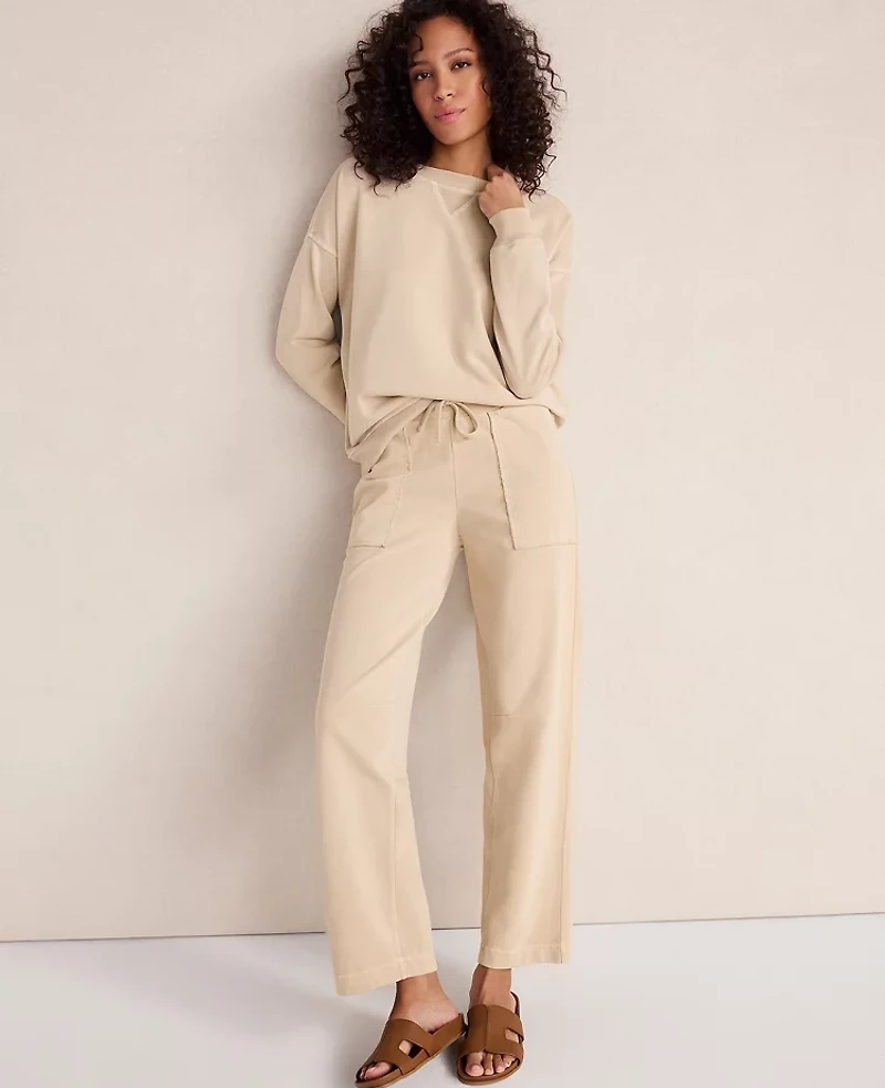 Ann Taylor Haven Well Within Garment-Dyed Organic Cotton Terry Crewneck Women's