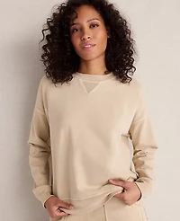 Ann Taylor Haven Well Within Garment-Dyed Organic Cotton Terry Crewneck Women's