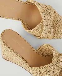 Ann Taylor Knotted Wedge Sandals Natural Women's