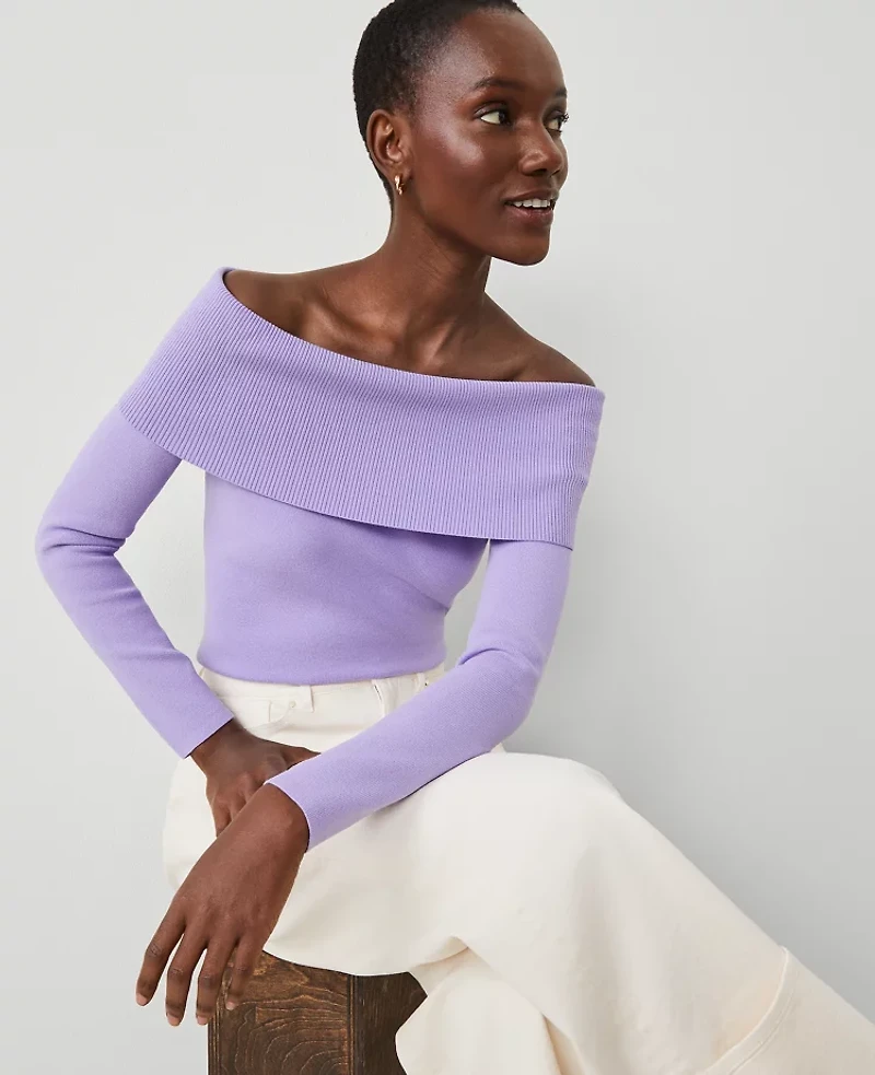 Ann Taylor Off-The-Shoulder Sweater Women's