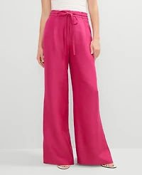 Ann Taylor Studio Collection Belted Wide-Leg Pant Bright Petunia Women's