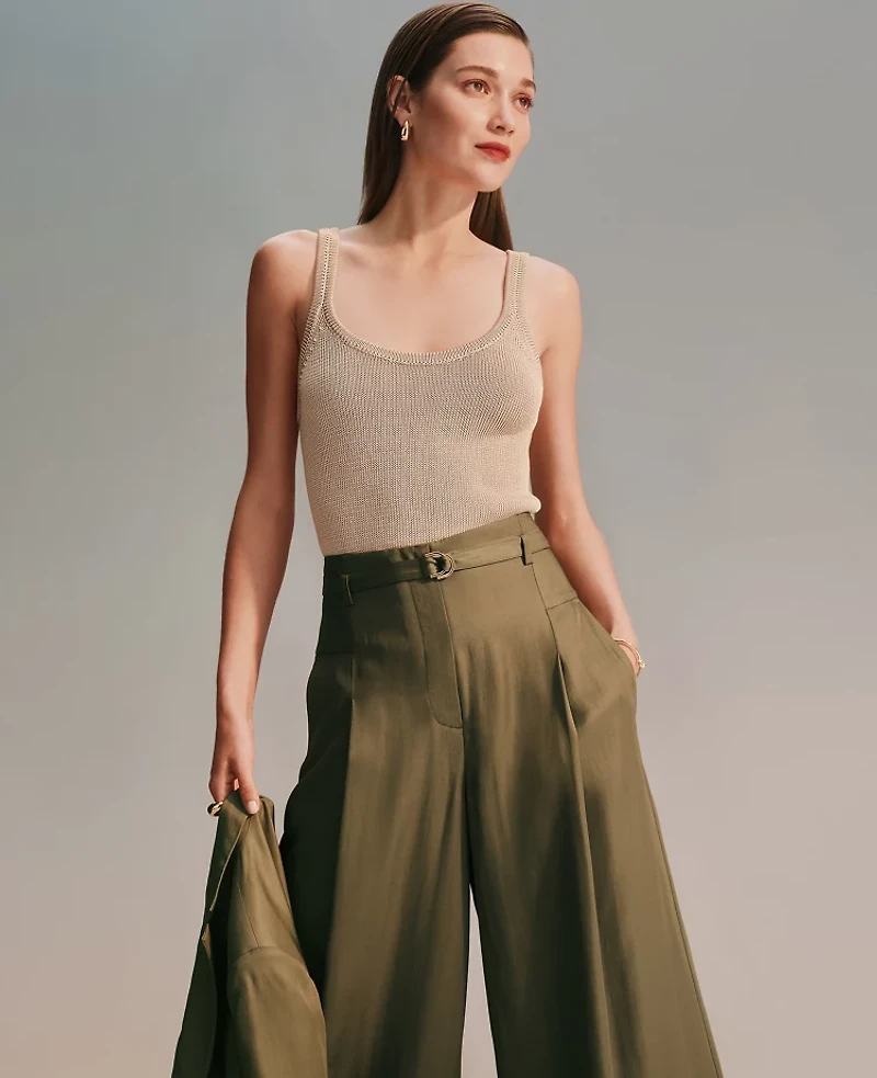 Ann Taylor Scoop Neck Sweater Tank Top Sands Edge Women's