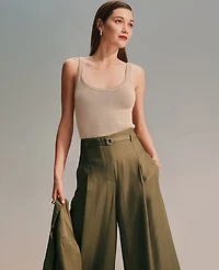 Ann Taylor Scoop Neck Sweater Tank Top Sands Edge Women's