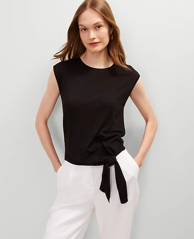 Ann Taylor Tie Waist Shell Top Women's