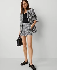 Ann Taylor The Side-Zip Short Gingham Black/White Multi Women's
