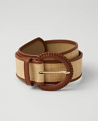 Ann Taylor Braided Trim Straw Belt Women's