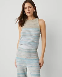 Ann Taylor Shimmer Ombré Sweater Shell Top Size Medium Women's