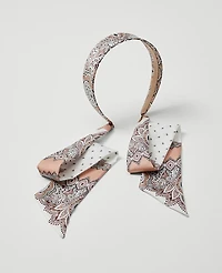 Ann Taylor Paisley Tie Headband Winter White Women's