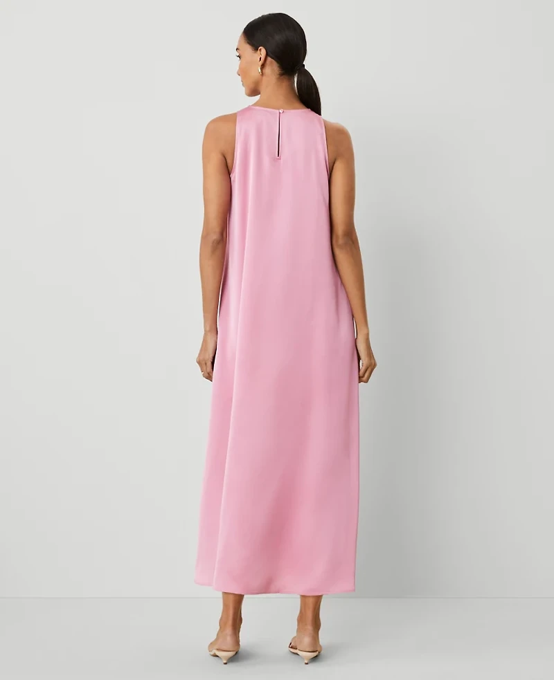 Ann Taylor Petite Maxi Swing Dress Enchanted Pink Women's