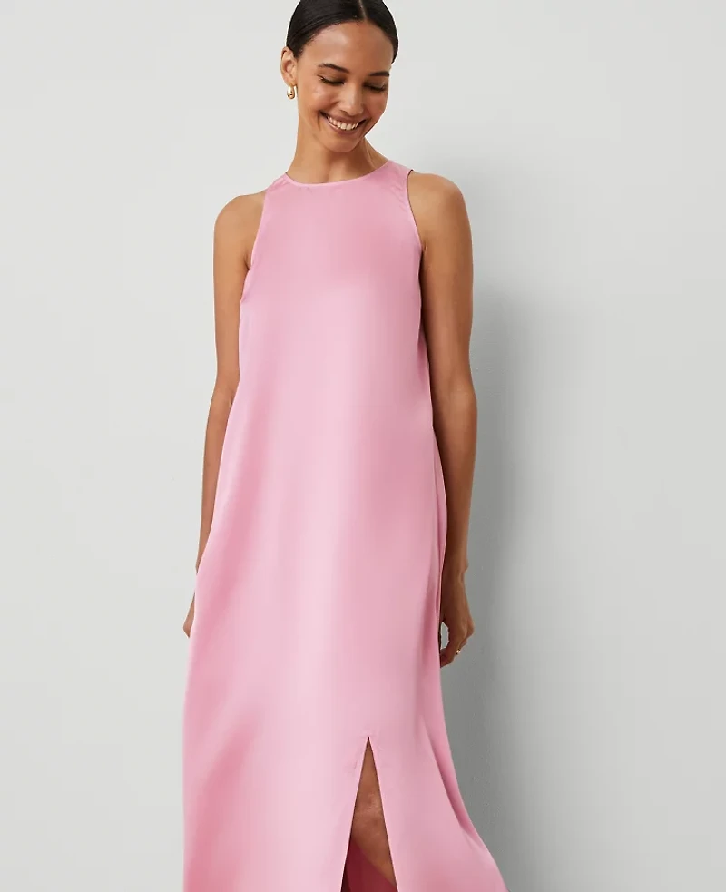 Ann Taylor Petite Maxi Swing Dress Enchanted Pink Women's