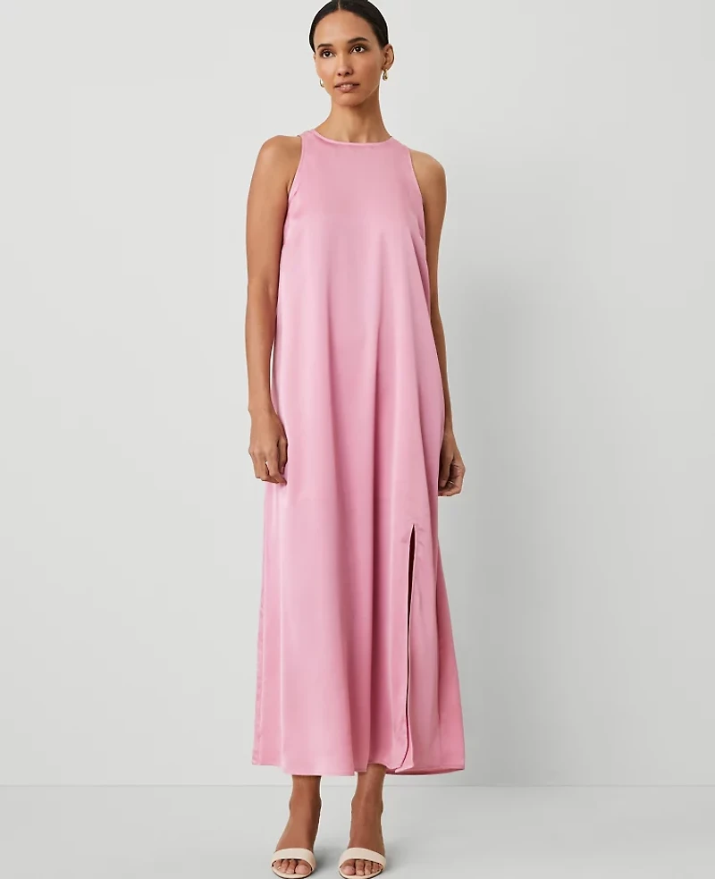 Ann Taylor Petite Maxi Swing Dress Enchanted Pink Women's