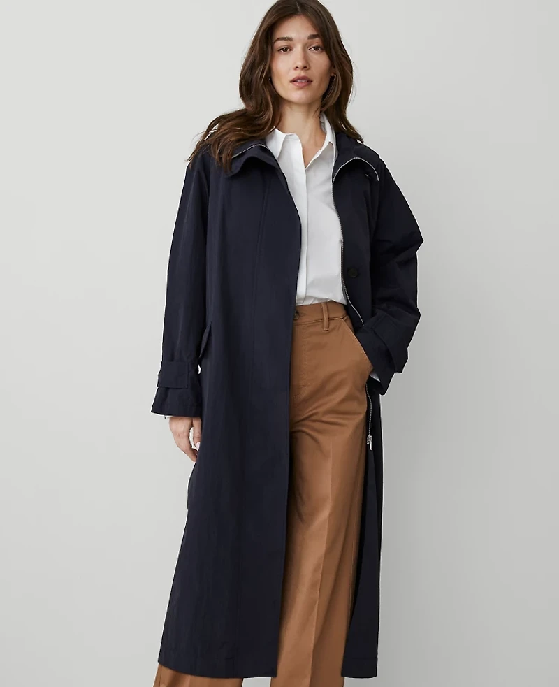 Ann Taylor Petite Weekend Collection Hooded Jacket Night Sky Women's
