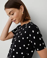 Ann Taylor Dotted Sweater T-Shirt Size Small Black Women's