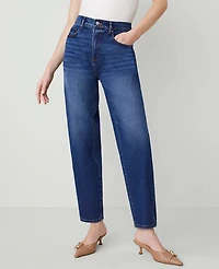 Ann Taylor The Petite Barrel Jean Original Medium Stone Wash Women's