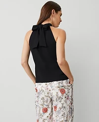 Ann Taylor Petite Twist Halter Top Black Women's